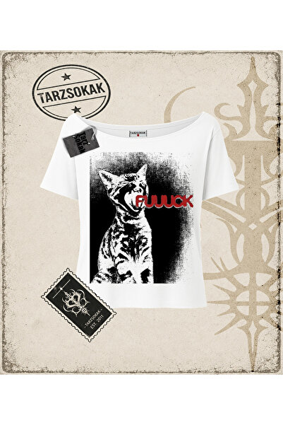 Tarzsokak Gothic & Grunge STREETWEAR CAT FUUUCK Majica sa lađastim izrezom