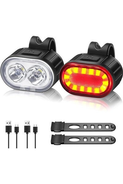 Morvena Picks Set puternic de lumini LED pentru bicicletă, reîncărcabil prin ...