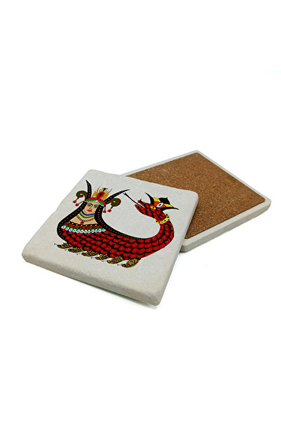 Sadrazam Şahmeran Printed Natural Stone Coaster 10X10 1G-Ş2C