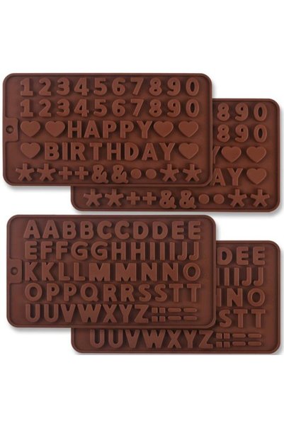 Morvena Picks Forme din silicon - Set de 4 piese - Forme pentru ciocolată - D...