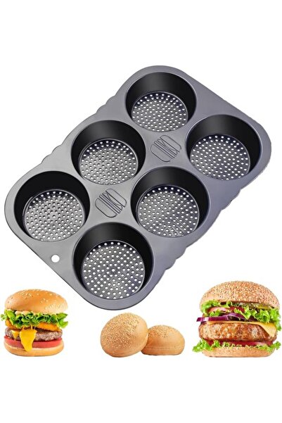 Morvena Picks 34,5×23,5×4 cm, Formă de silicon pentru chifle de hamburger, Fo...