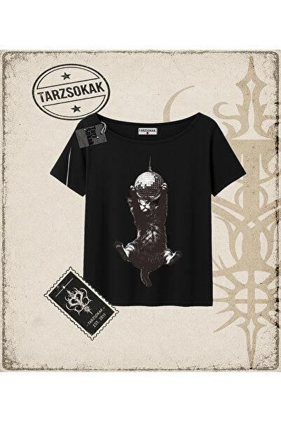 Tarzsokak Gothic & Grunge ULIČNA ODEĆA MAČKA RETRO (6) Majica sa lađastim izr...