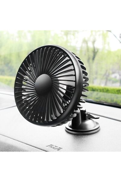Morvena Picks Ventilator auto mini 12V/24V, negru ABS, cu un singur cap, univ...