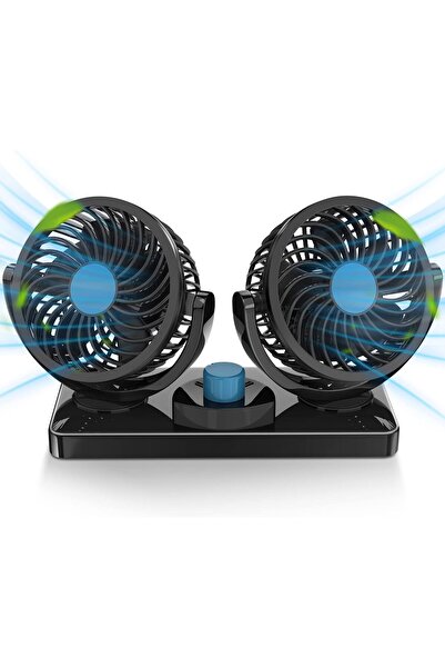 Morvena Picks 360 °   Ventilator auto rotativ - 12V CC - Cu două capete - 2 v...
