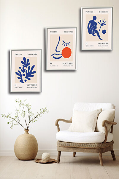 Tilki Dünyası Set de 3 postere înrămate din aluminiu Henri Matisse - Set de r...