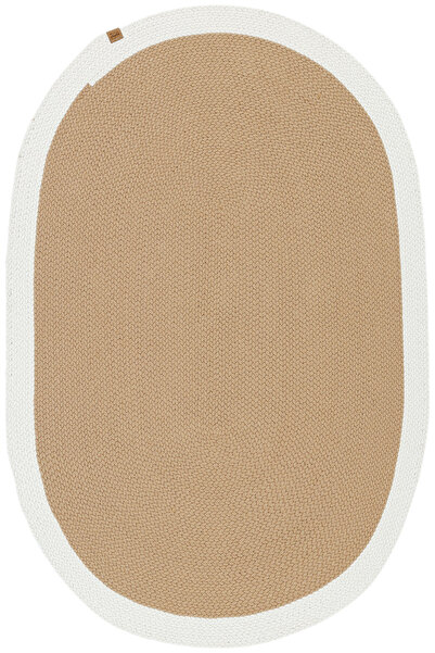 Cool Halı Glenn Kahve Krem Oval Pamuklu Kilim El Dokuması Örgü Çift Taraflı Y...