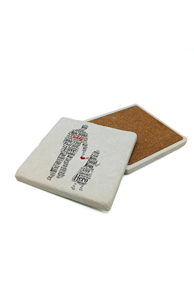 Sadrazam Dad Printed Natural Stone Coaster 10X10 1G-Dadg1