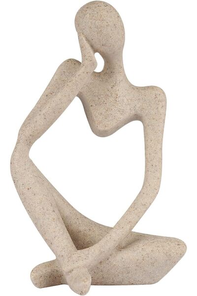 Morvena Picks Sculptură abstractă în stilul unui Gânditor, din rășină cu aspe...
