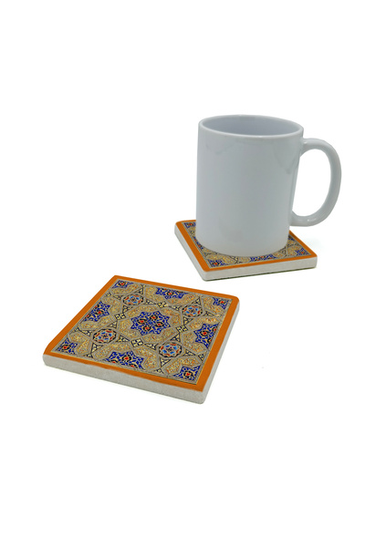 Sadrazam Cami Chinese (Iran) Printed Natural Stone Coaster 10X10 Kd-61
