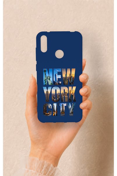 Vip Case Huawei Y7 2019 Compatible New York City Patterned Silicone Case