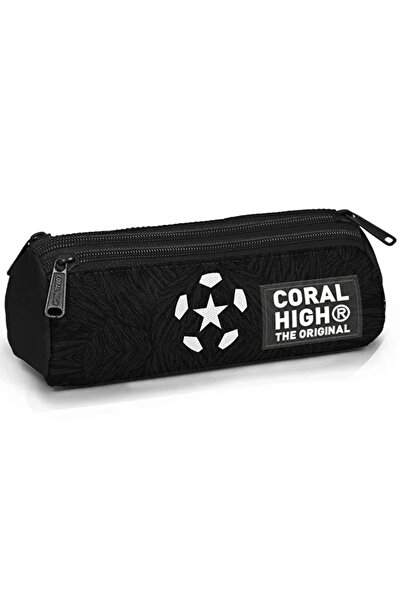Coral High Siyah Futbol Desenli Üç Bölmeli Kalem Çantası 11198