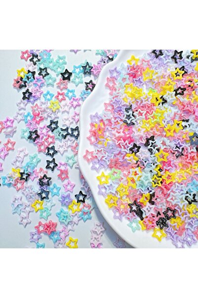 Choice Mix-100Pcs 100Pc/bag Macaron Hollow Star Nail Charms Dopamine Color Re...