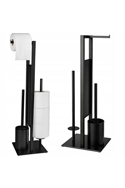 OEM Θήκη χαρτιού υγείας σε στυλ σοφίτας, 68x19.5x18 εκ., ατσάλινη, μαύρη