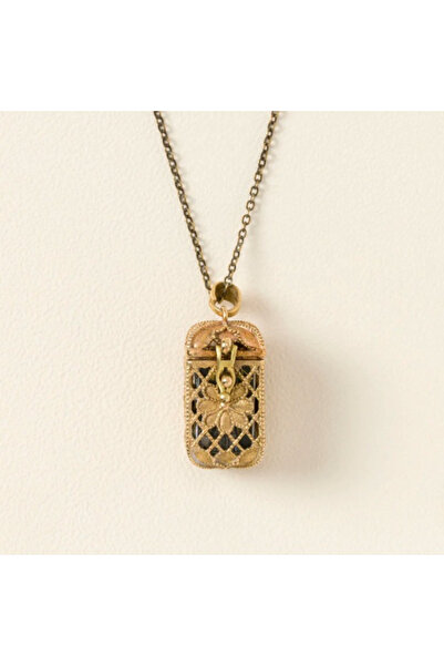 Choice Gold-color Vintage Alloy Tarot Card Pendant Necklace Mini Metal Storag...