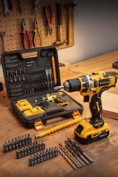 ASSUR 12V Çift Akü Şarjlı Matkap Metal Şanzıman Akülü Vidalama