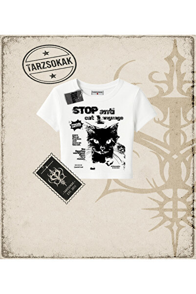 Tarzsokak Gothic & Grunge ULIČNA ODEĆA STOP ANTI CAT Dječja Majica