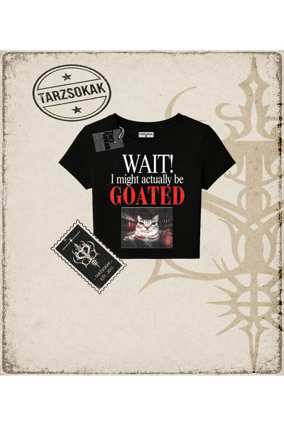 Tarzsokak Gothic & Grunge ULIČNA ODEĆA ČEKAJ GOATED CAT Dječja majica
