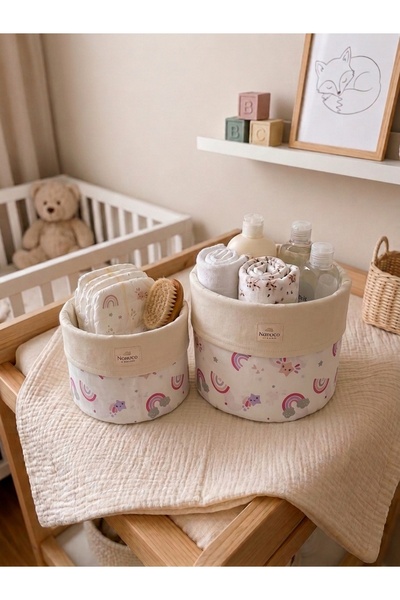 Nünüco atelier 2'li Çok Amaçlı Bebek Odası Düzenleyici Sepet