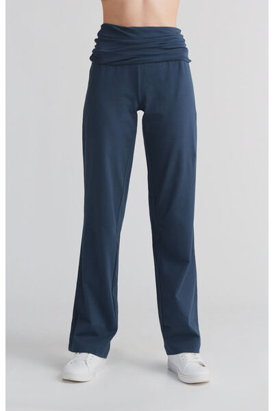 Leela Cotton Gots Certified Women's Foldable Waistband Organic Cotton Sweatpants