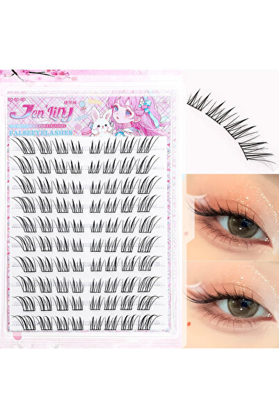Choice1 Fox Eyelash 80PCS Natural Fox Eye Glue-Free False Eyelashes Easy Appl...