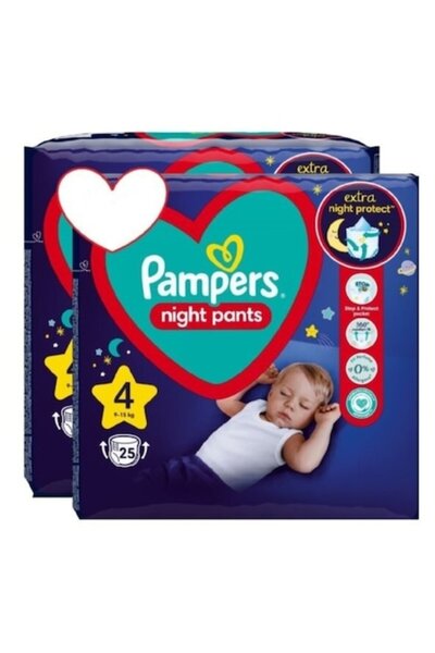 Pampers Scutece de noapte Maxi Pachet Nr. 4 9-15kg 2x25 bucăți