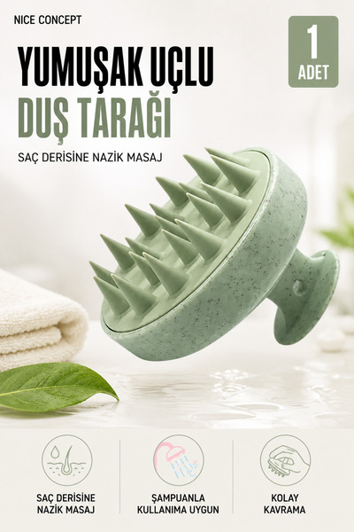 Yumuşak Uçlu Duş Tarağı 1 Adet - Saç Yıkama ve Saç Derisi Masaj Fırçası