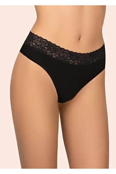 KLEO Set 2 bucati chiloti tanga dama, Kleo, Cotton, 2XL, negru, talie inalta,...