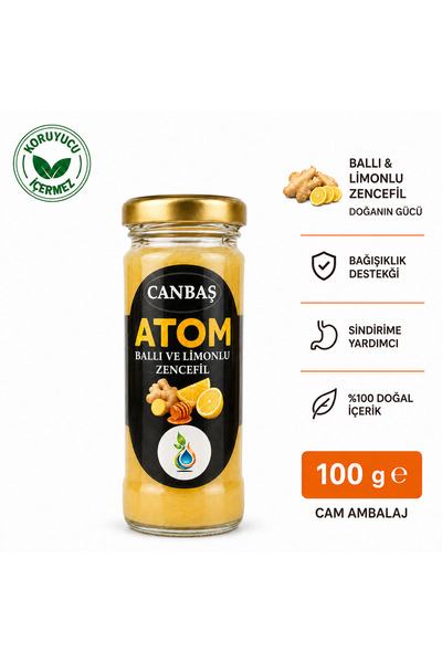 CANBAŞ TARIM ATOM Ballı Limonlu Zencefilli Cam Şişe 100 gr