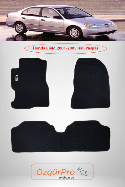 Rizline Honda Civic 2001-2005 Araca Özel Halı Paspas Siyah
