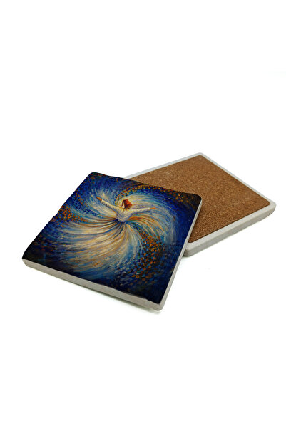 Sadrazam Semazen Printed Natural Stone Coaster 10X10 1G-Semazen9