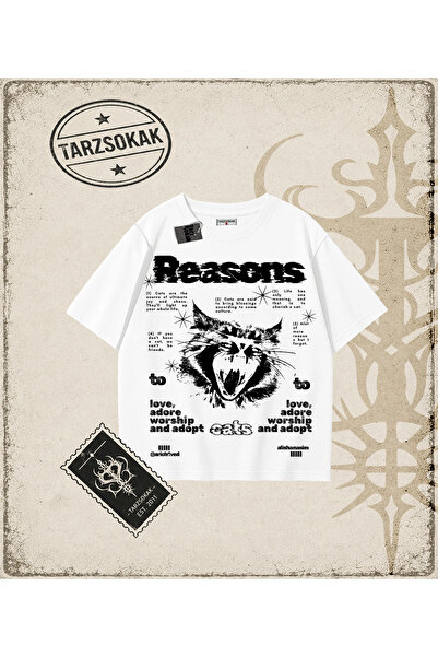 Tarzsokak Gothic & Grunge STREETWEAR REASONS EATS CAT majica