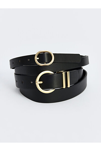 LC Waikiki Faux Leather Women's Belt 2 Pack