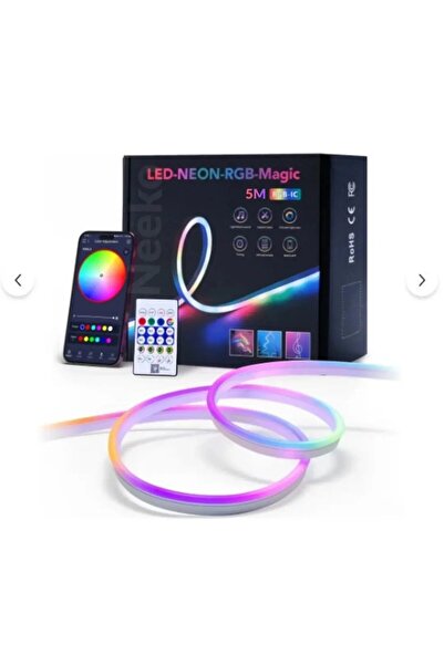 neeko RYVEX 5 metre USB Şerit NEON LED Animasyonlu Kumandalı Ve Telefon Kontr...