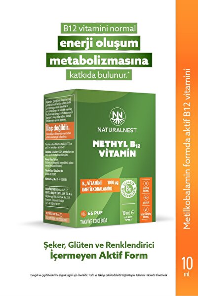 Naturalnest Methyl B12 Sprey 10 ml