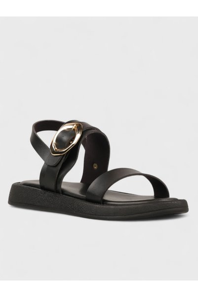Sadık Yılmaz Women's Summer Flat Sandals - 230 3185 - Black