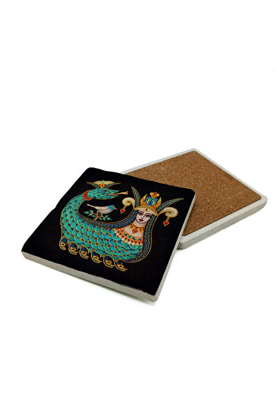 Sadrazam Şahmeran Printed Natural Stone Coaster 10X10 1G-Şahmeran