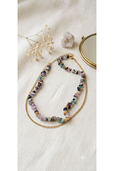 Archhazel Jewelery 2-Piece Stone Women's Chakra Necklace