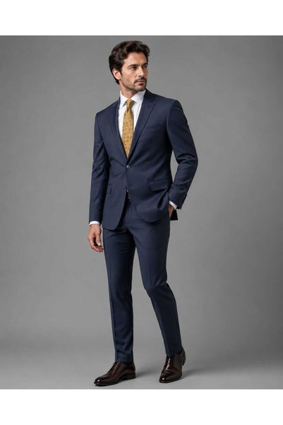 Cambridge Slim Fit 140's Lacivert Takım Elbise Beden : 46-48-50-52-54-56-58