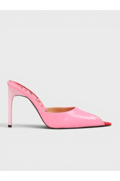 Sadık Yılmaz Women's summer 11cm thin heeled slippers - 574 0642-26 - pink pa...