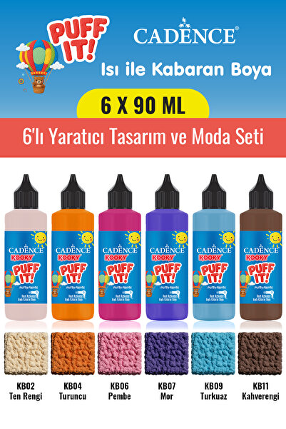 Cadence Boya 6X90ML Kooky Puff It Kabaran Boya 6'lı Yaratıcı Tasarım ve Moda ...