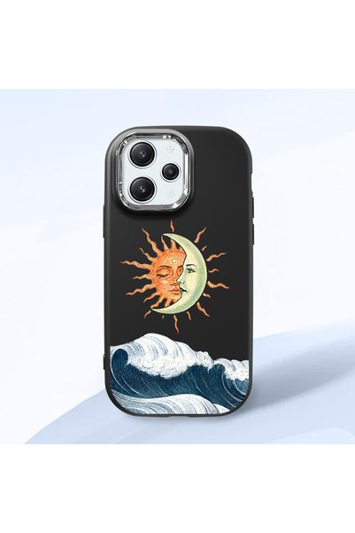ucuc Redmi 12 4G/5G Compatible Retro Style Sun Moon Sea Wave Pattern Shock Ab...