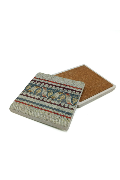 Sadrazam Great Palace Roman Byzantine Mosaic Printed Natural Stone Coaster 10...