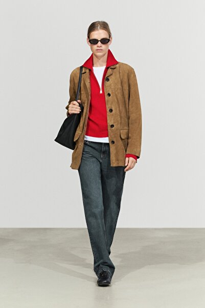 Massimo Dutti Süet deri blazer