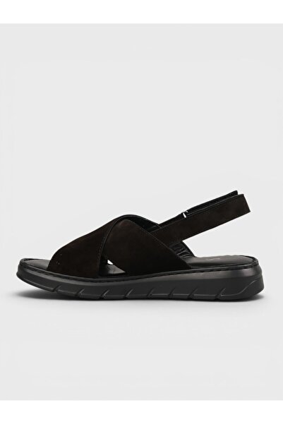 Sadık Yılmaz Women's Summer Flat Sandals - 575 311 - Black Suede