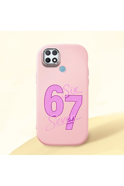 ucuc حافظة سيليكون وردية اللون متوافقة مع هاتف Oppo A15/A15S مع نمط مكتوب علي...
