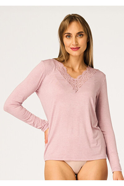 KEY Bluza Dama KEY, XL, Roz, Amestec Fin Modal Si Lana Merino, Croiala Mulata...