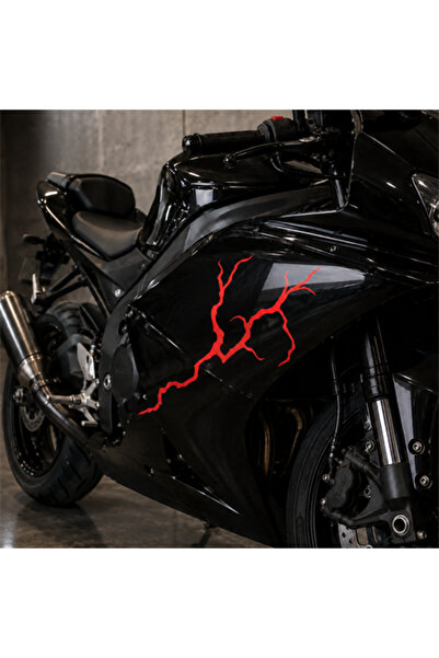 Redline Grafik Redlinegrafik Otomobil ve Motosiklet Uyumlu Şimşek Desenli Sti...