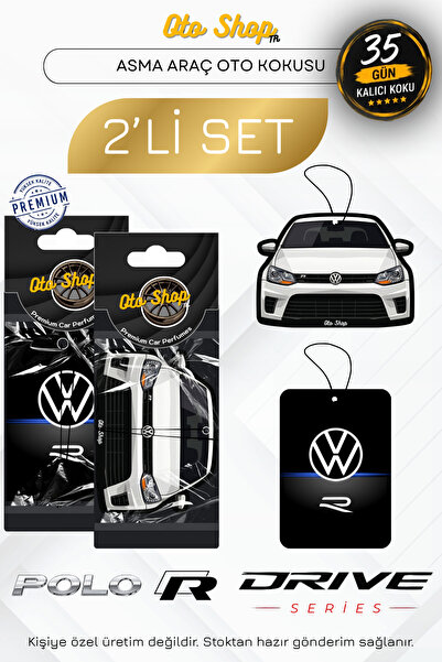 OTOSHOPTR VW POLO R (Beyaz) + R İCON DESİNG 2'Lİ SET Oto Araç Kokusu
