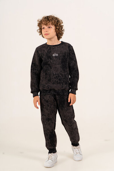 Rotito Children's Tie-Dye Patterned 3-Yarn Tracksuit Set