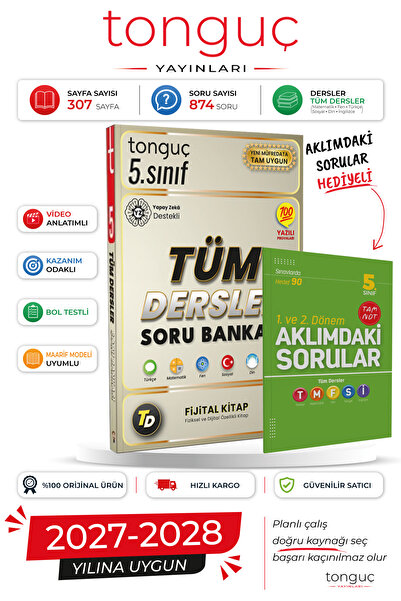 Tonguç Yayınları 5. Sınıf Fijital Tüm Dersler Soru Bankası + Aklımdaki Sorula...